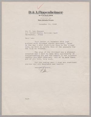 [Letter from Dan Oppenheimer to R. Lee Kempner, December 24, 1946]