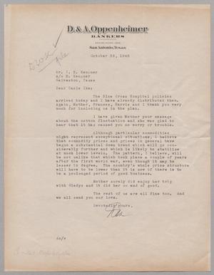 [Letter from Dan Oppenheimer to I. H. Kempner, October 25, 1946]