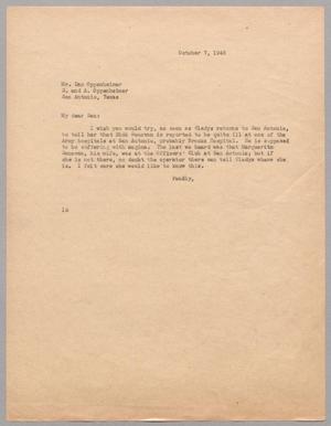 [Letter from I. H. Kempner to Dan Oppenheimer, October 7, 1946]