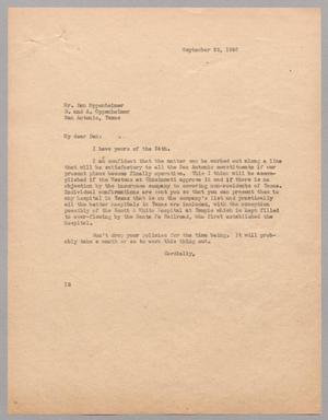 Primary view of object titled '[Letter from I. H. Kempner to Dan Oppenheimer, September 25, 1946]'.