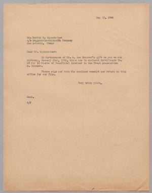 [Letter from Ray I. Mehan to Harris K. Oppenheimer, May 18, 1946]