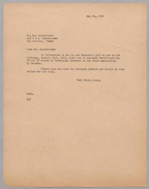 [Letter from Ray I. Mehan to Dan Oppenheimer, May 18, 1946]