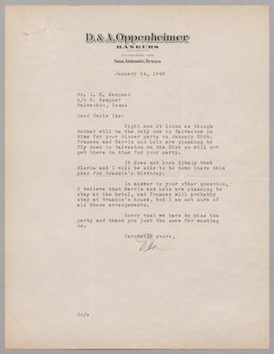 [Letter from Dan Oppenheimer to I. H. Kempner, January 14, 1946]