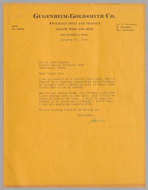 [Letter from Harris K. Oppenheimer to R. Lee Kempner, January 17, 1946]