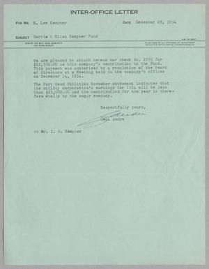 [Letter from George Andre to R. Lee Kempner, December 28, 1954]