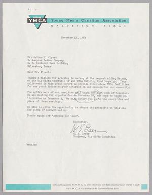 [Letter from W. E. Greer to Mr. Arthur M. Alpert, November 14, 1963]