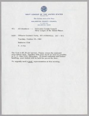 [Letter from Navy League of the United States]