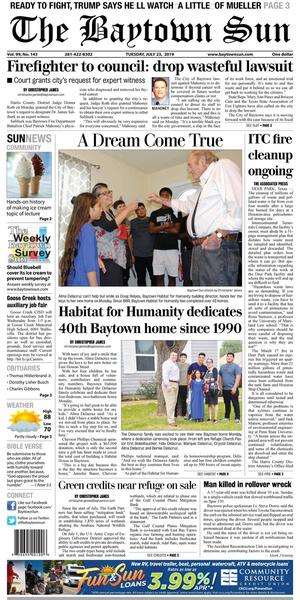 Primary view of The Baytown Sun (Baytown, Tex.), Vol. 99, No. 143, Ed. 1 Tuesday, July 23, 2019