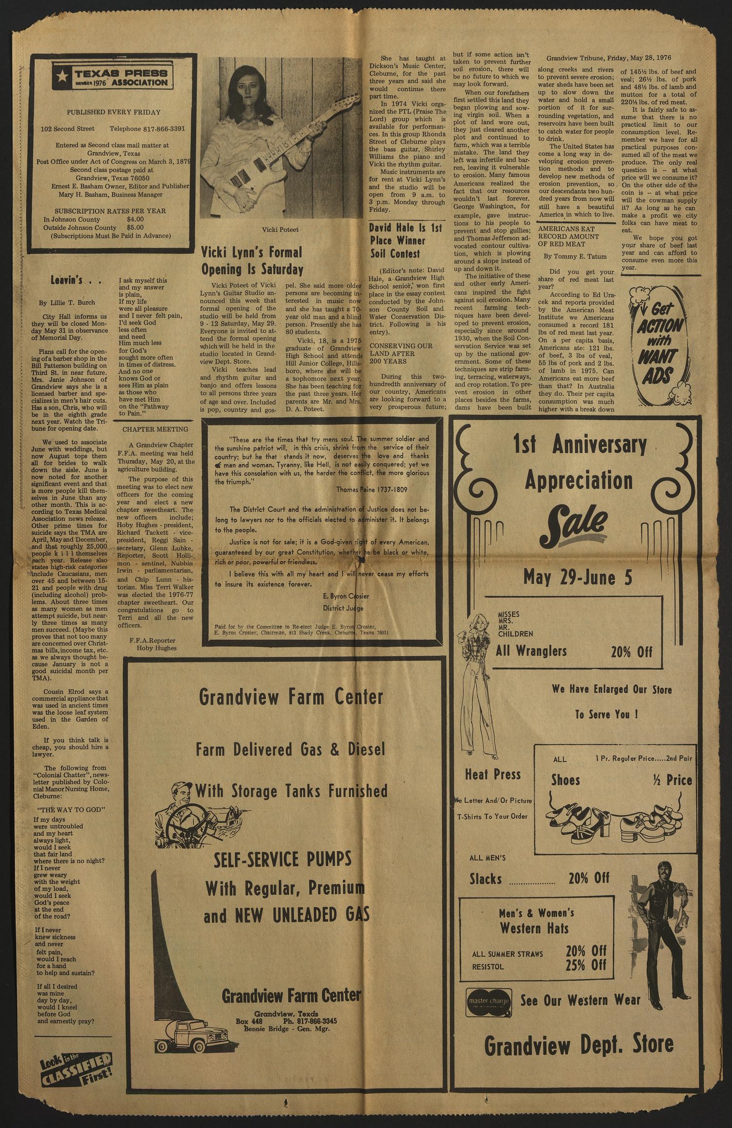 Grandview Tribune (Grandview, Tex.), Vol. 80, No. 42, Ed. 1 Friday, May 28, 1976
                                                
                                                    [Sequence #]: 2 of 10
                                                