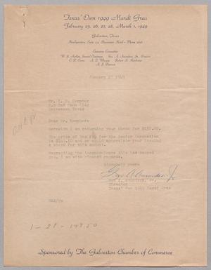 [Letter from Gus A. Amundsen to Mr. I. H. Kempner, January 27, 1949]