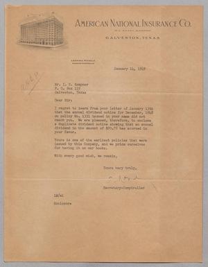 [Letter from L. Mosele to Mr. I. H. Kempner, January 14, 1949]