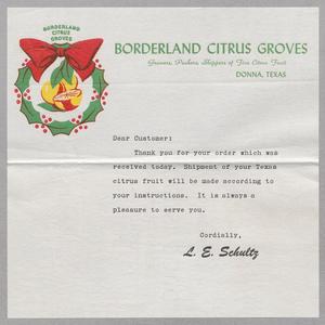 Primary view of object titled '[Letter from Borderland Citrus Groves, 1949]'.