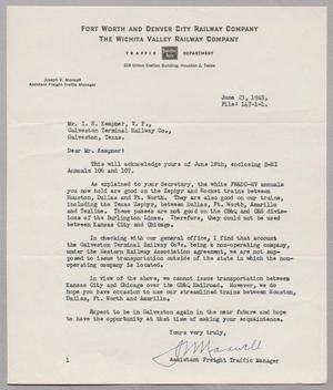 [Letter from Joseph V. Maxwell to I. H. Kempner, July 23, 1949]