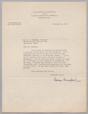 [Letter from Ralph Bradford to I. H. Kempner, February 24, 1949]