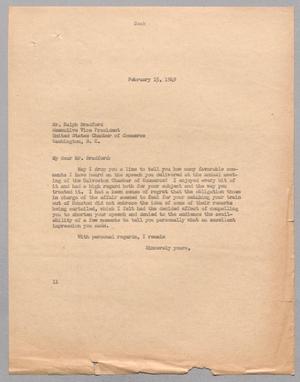 [Letter from I. H. Kempner to Mr. Ralph Bradford, February 15, 1949]