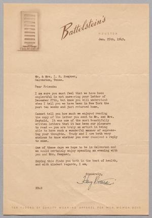 [Letter from Battelstein's to Mr. and Mrs. I. H. Kempner, January 25, 1949]