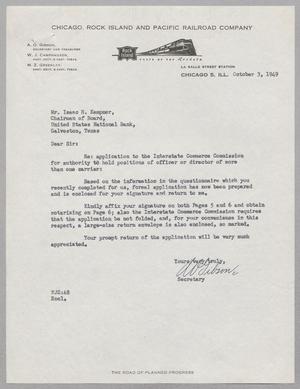 [Letter from W. J. Camphausen to Isaac H. Kempner, October 3, 1949]