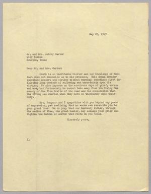[Letter from I. H. Kempner to Mr. and Mrs. Carter, May 20, 1949]