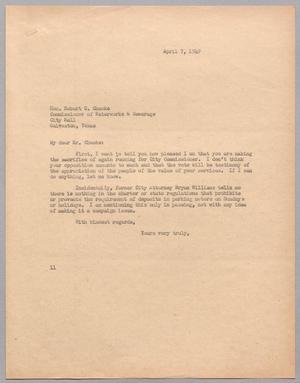 [Letter from I. H. Kempner to Robert C. Chuoke, April 7, 1949]