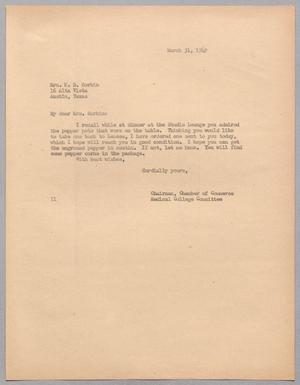[Letter from I. H. Kempner to K. B. Corbin, March 31, 1949]