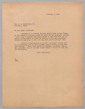 Primary view of object titled '[Letter from I. H. Kempner to H. Y. Cartwright, Jr., February 3, 1949]'.