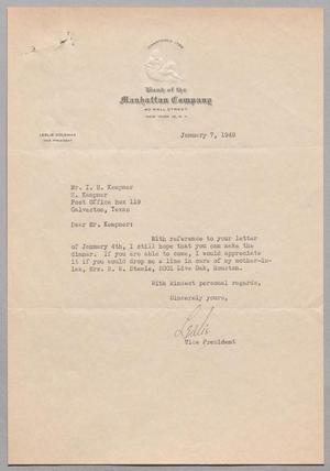 [Letter from Leslie Coleman to I. H. Kempner, January 7, 1949]