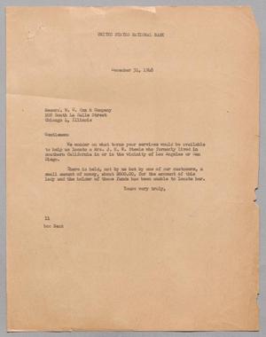 [Letter from I. H. Kempner to Messrs. W. C. Cox and Company, December 31, 1948]