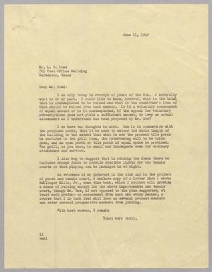 [Letter from I. H. Kempner to Mr. L. E. Dowd, June 11, 1949]