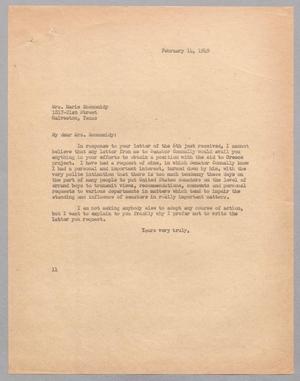 [Letter from Isaac H. Kempner to Marie Economidy, February 14, 1949]