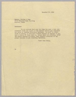 [Letter from I. H. Kempner to Messrs. Fridley and Hess, December 27, 1949]