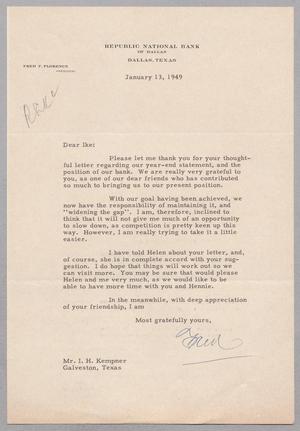 [Letter from Fred F. Florence to I. H. Kempner, January 13, 1949]