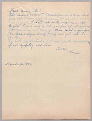 [Letter from Roma Lipowske to I. H. Kempner, December 30, 1953]