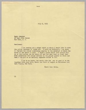 [Letter from I. H. Kempner to Magic Menders, July 6, 1953]