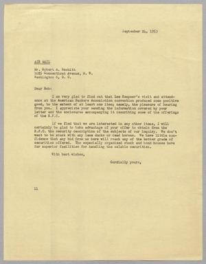 [Letter from I. H. Kempner to Robert A. Nesbitt, September 24, 1953]