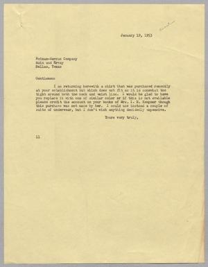 [Letter from Isaac H. Kempner {{{name}}}, January 19, 1953]