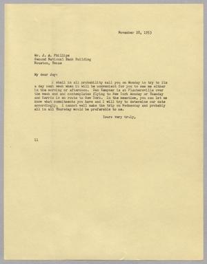 [Letter from Isaac H. Kempner to J. A. Phillipe, November 28, 1953]