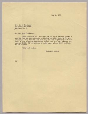 [Letter from Isaac H. Kempner to Mrs. Proskauer, May 14, 1953]
