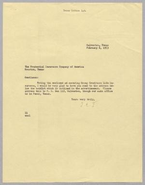 [Letter from Isaac H. Kempner to The Prudential Insurance Company of America, February 6, 1953]