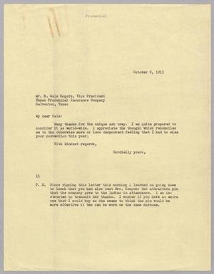 [Letter from I. H. Kempner to H. Gale Rogers, October 8, 1953]