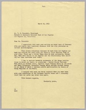 [Letter from I. H. Kempner to V. H. Rossetti, March 10, 1953]
