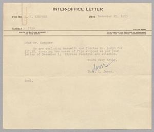 [Inter-Office Letter from Thomas L. James to Isaac Herbert Kempner, December 29, 1953]