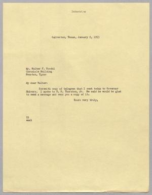 [Letter from I. H. Kempner to Walter F. Woodul, January 2, 1953]