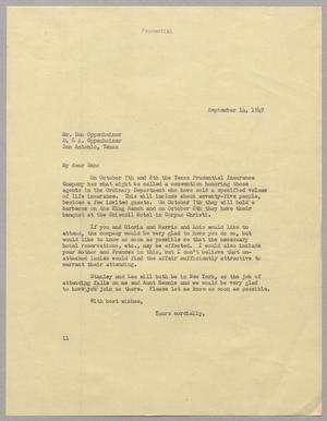 Primary view of object titled '[Letter from I. H. Kempner to Dan Oppenheimer, September 14, 1949]'.