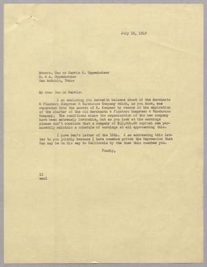 [Letter from I. H. Kempner to Dan Oppenheimer or Harris K. Oppenheimer, July 18, 1949]