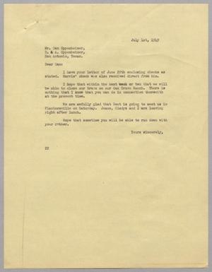 [Letter from D. W. Kempner to Dan Oppenheimer, July 1, 1949]