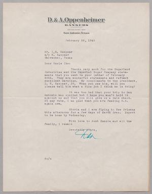 [Letter from Dan Oppenheimer to I. H. Kempner, February 26, 1949]