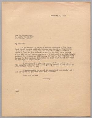 [Letter from I. H. Kempner to Dan Oppenheimer, February 25, 1949]