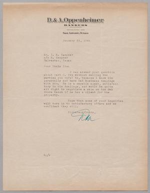 [Letter from Dan Oppenheimer to I. H. Kempner, January 28, 1949]