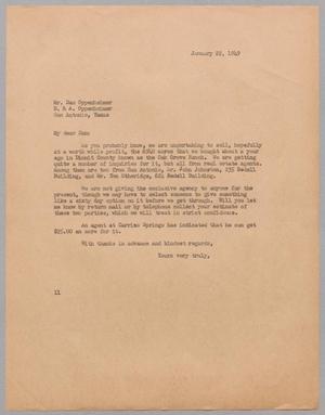 [Letter from I. H. Kempner to Dan Oppenheimer, January 22, 1949]