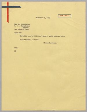 [Letter from Harris Leon Kempner to Dan Oppenheimer, November 25, 1953]